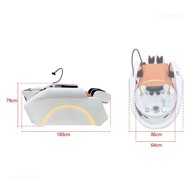 Fumigation Massage Head Spa Fully Automatic Intelligent Salon Furniture for Hair Salon High-end Commercial Shampoo Bed for Club