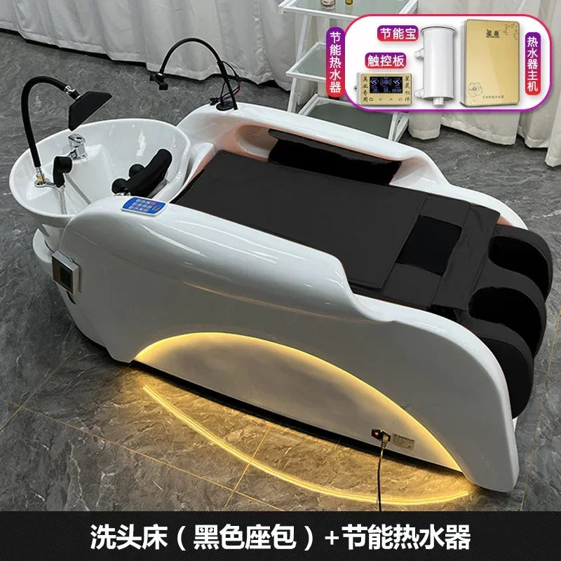 Multi-functional Massage Shampoo Chair Beauty Sink Comfort Shower Shampoo Chair Artifact PU Leather Furniture Мойка Волос MHXFY