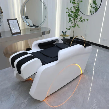 Liegesalonstuhl Friseurwaschbecken Pflegestühle Rasiersessel Friseurbeckenständer Waschmassage-Sessel