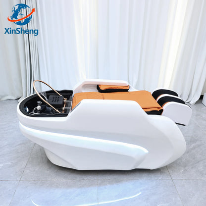 XinSheng Professionelles elektrisches Massagebett Kopf-SPA-Salon-Massagetisch Haarwasch-Räucherbetten Friseursalon Intelligente Möbel