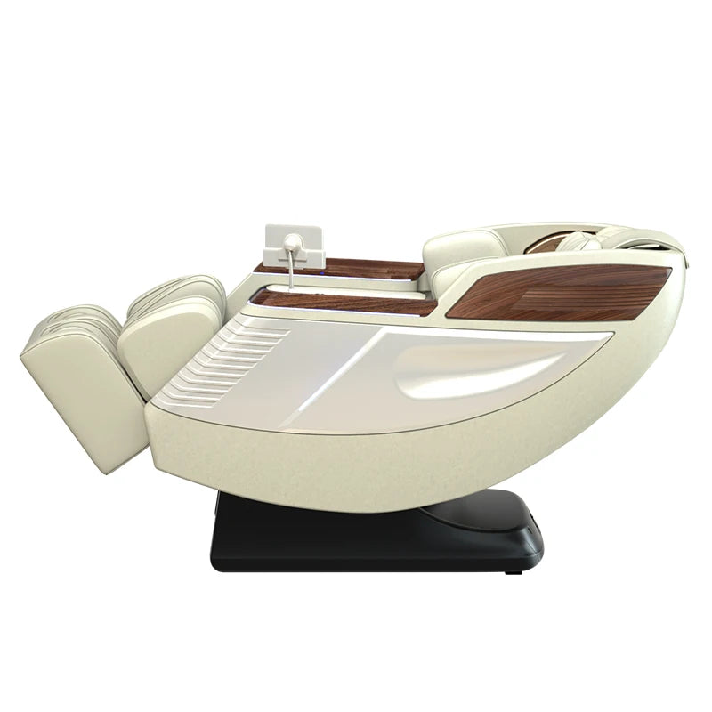 2024 Beliebtester 3D Zero-Gravity Luxus Modern Smart Luftdruck Heizung Shiatsu Leder Massagesessel mit Fußbein Bluetooth