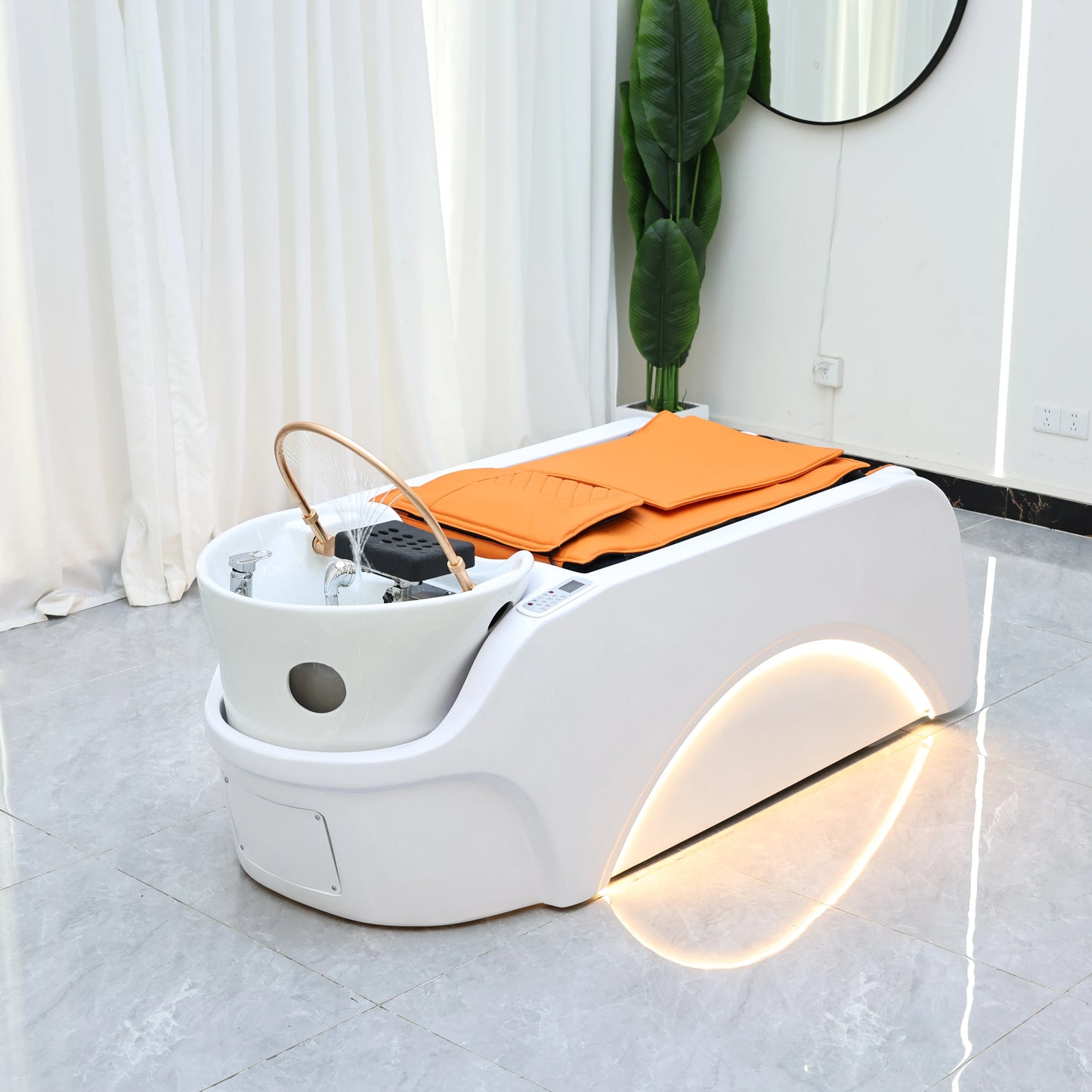 Luxury Salon Furniture Shampoo Chair Intelligent Full Body 4D Massage Electric Head Spa Shampoo Bed