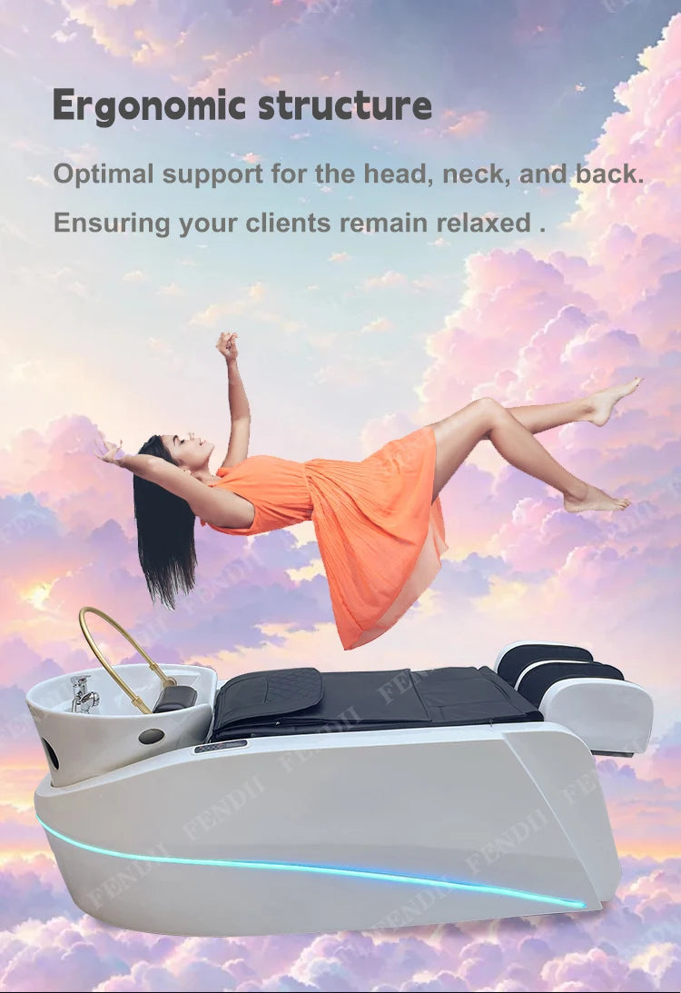 Ganzkörpermassage-Haar-Spa-Elektro-Wasserkreislauf-Shampoo-Bett für Friseursalon