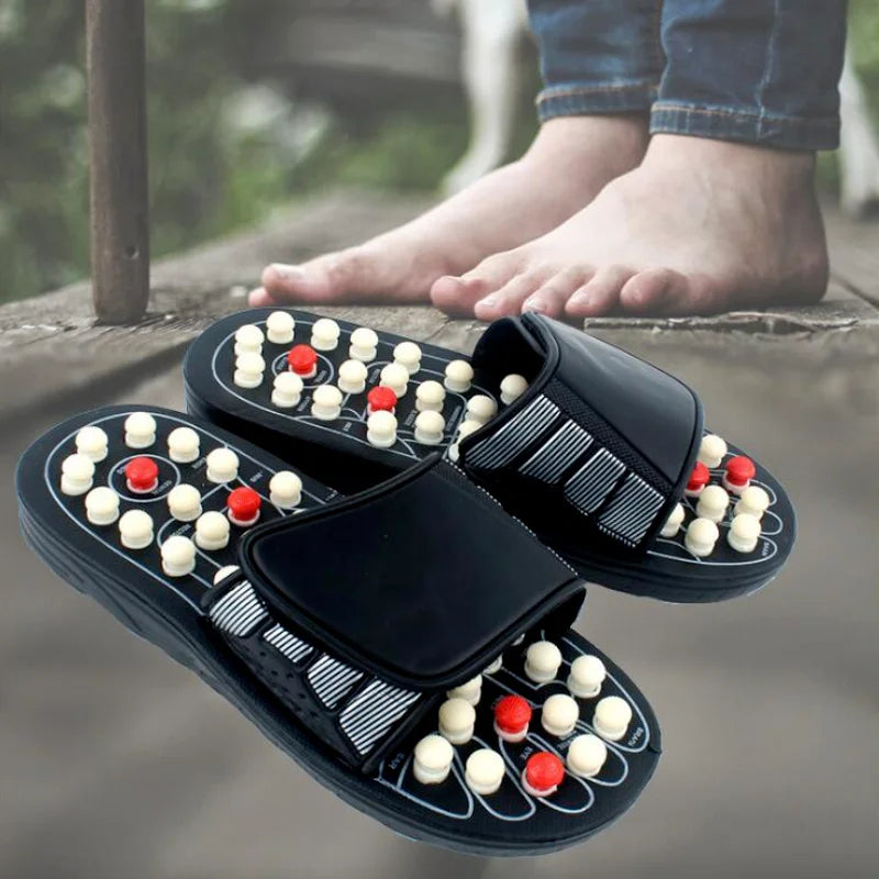 XIHAHA Spin Akupunkturpunkt-Massagesandalen für Männer und Frauen Füße Chinesische Akupressur-Therapie Medizinische rotierende Fußschuhe