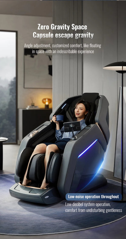 Bester Luxus 2024 High-End Elektrischer 4D 3D Zero Gravity Ganzkörper-Stretching-Massagesessel Ganzkörpermassagegerät