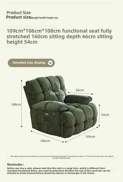 Smart Elektrischer Lazy-Sofa-Sessel Wohnzimmer Modern Einzelsitz mit Schlafmodus Multifunktionales Design Komfortable Ruhe