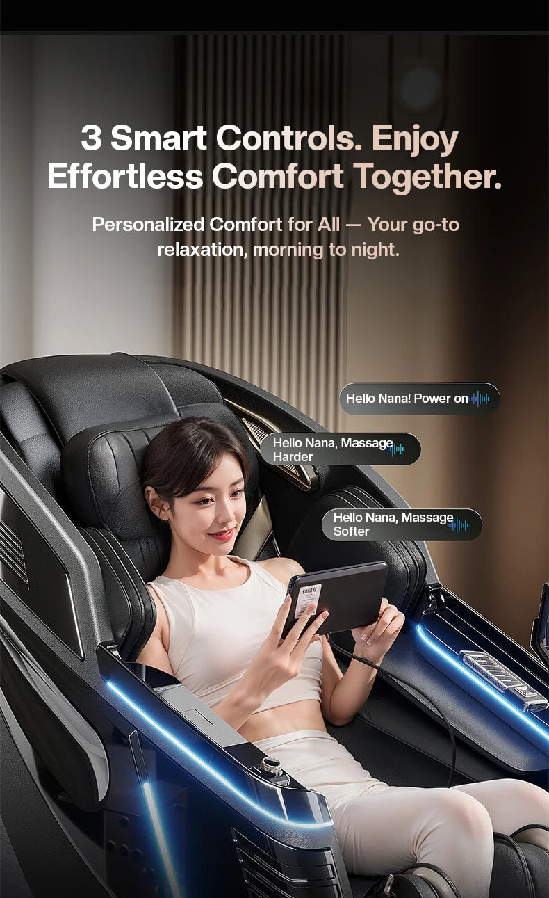 New Tech Zero Gravity Ganzkörper-Luxus-Luftsack, ersetzt Sofa, Sonic Massage, Smart Dual Core elektrischer Massagesessel