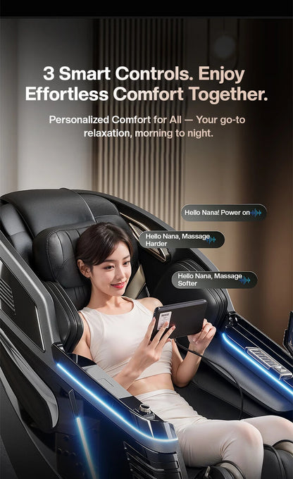 New Tech Zero Gravity Ganzkörper-Luxus-Luftsack, ersetzt Sofa, Sonic Massage, Smart Dual Core elektrischer Massagesessel