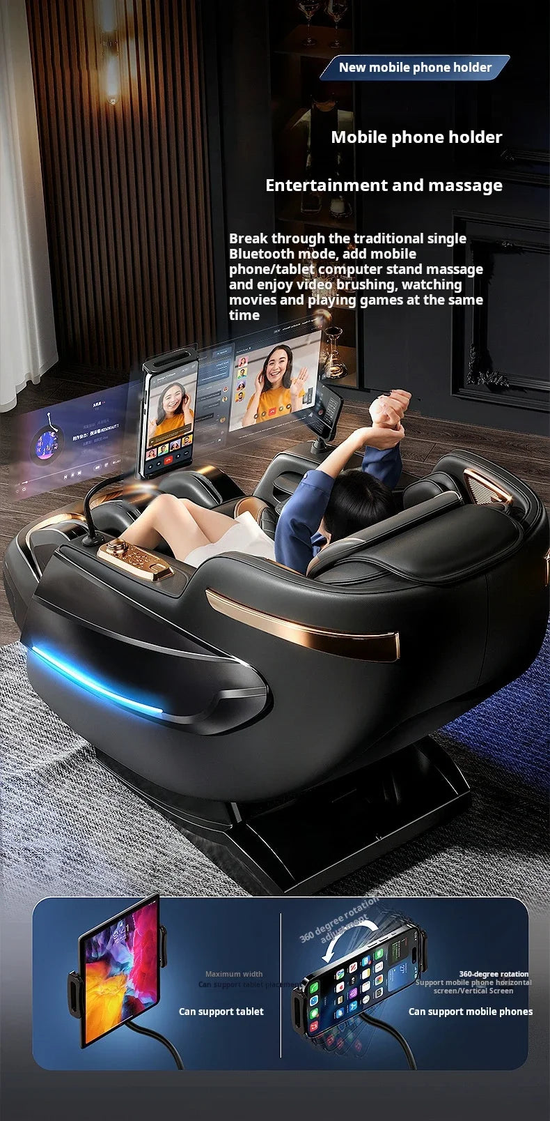 2025 Massagesessel Multifunktional 6D Schwerelosigkeit Shiatsu Luftdruck Bequem Professionell Menschliche Berührung Neueste