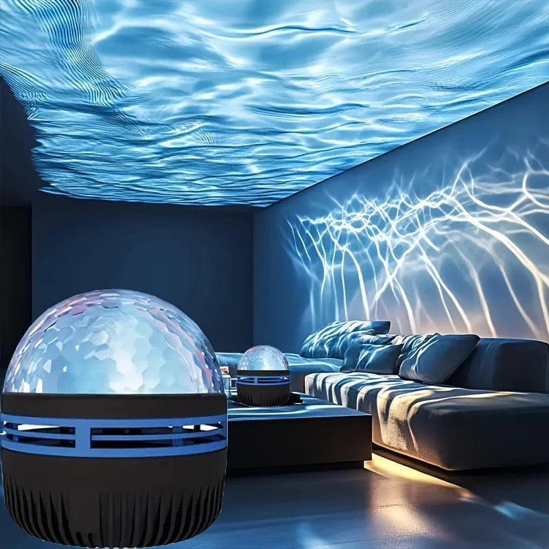 USB Powered Water Wave Effect Projector – 7 Color Modes, Ambient Night Light
