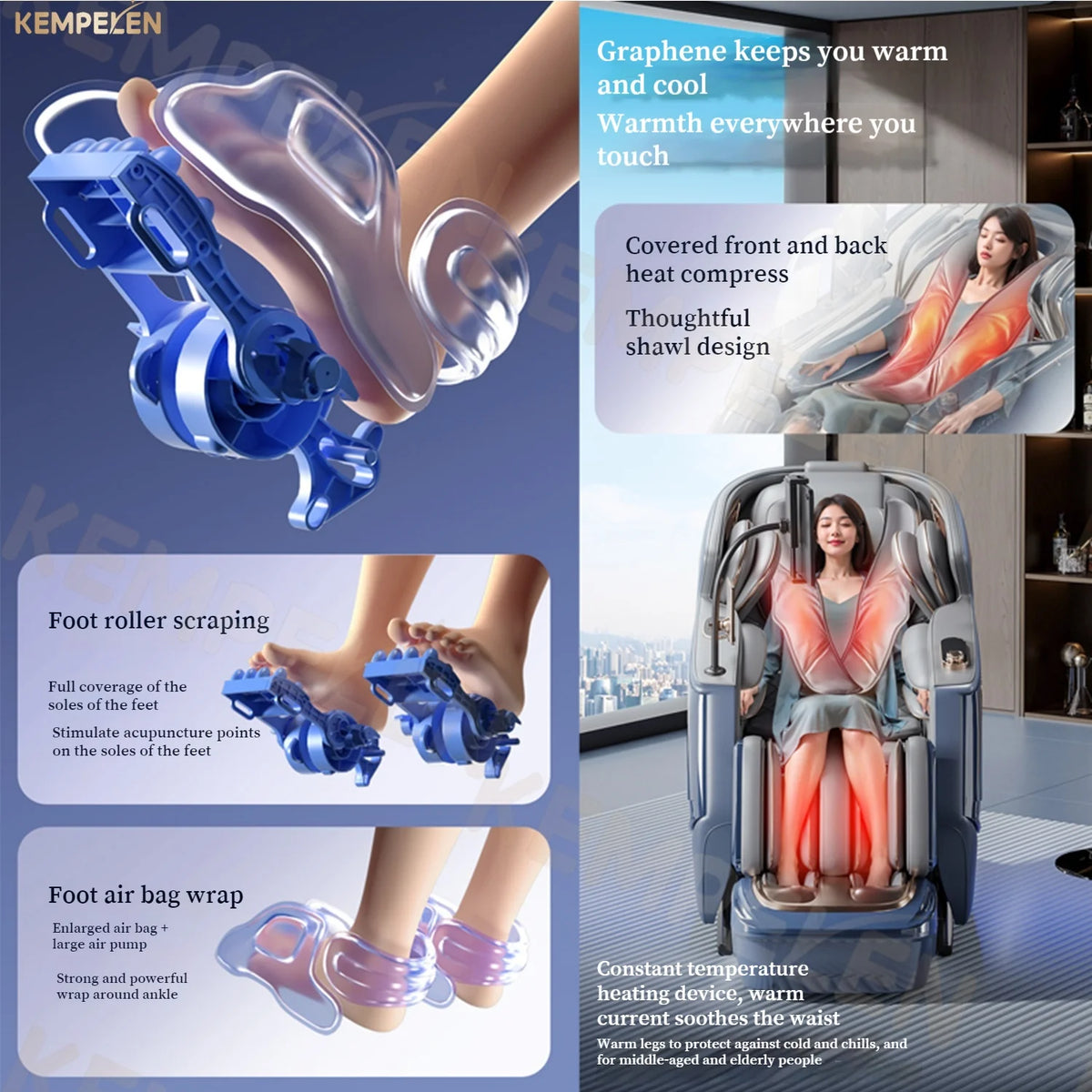6D+ Dual-Core Massage Chair with 6-Hand 3D Therapy, Long SL Track & Heat – AI Voice Smart Relaxation for Total Body Comfort