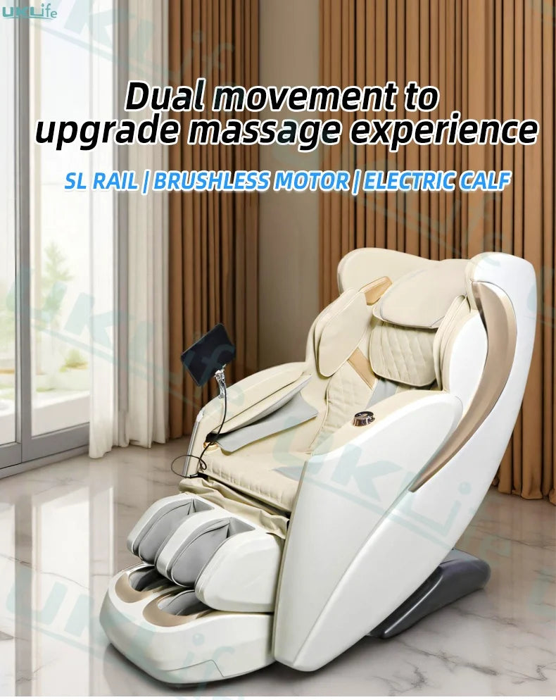 Dual-Core 4D SL-Track Zero-Gravity-Massagesessel | Ganzkörper-Thai-Stretch & Fußverlängerung | 3 Jahre Garantie Luxuriöser Elektrischer Massagesto