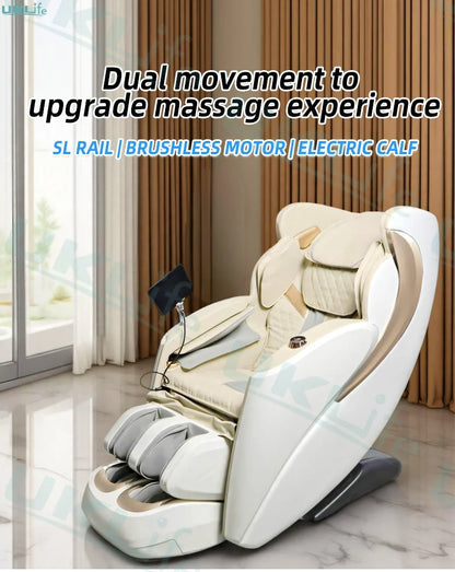 Dual-Core 4D SL-Track Zero-Gravity-Massagesessel | Ganzkörper-Thai-Stretch & Fußverlängerung | 3 Jahre Garantie Luxuriöser Elektrischer Massagesto