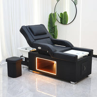 XinSheng Head SPA Salon Haarwaschbett Shampoobett Thai-Massageliege Friseursalon Gewerbemöbel mit Fußbadbecken