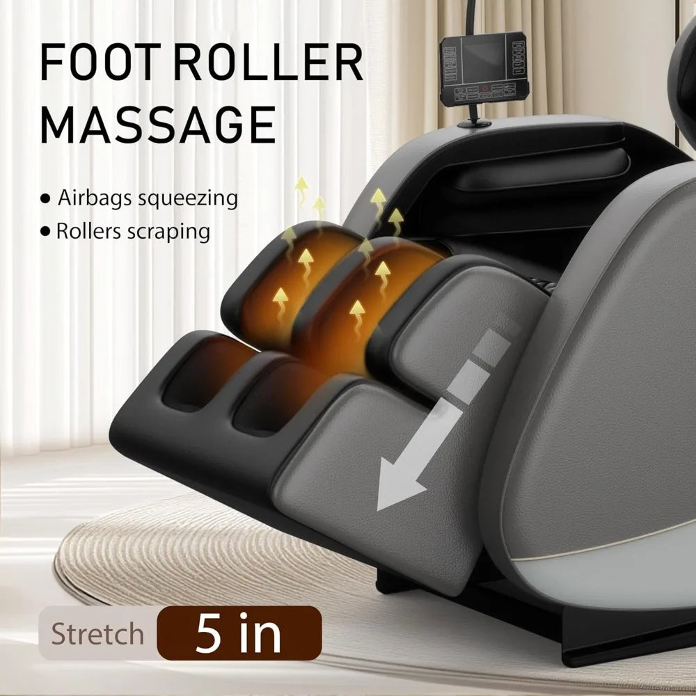 Massage Chair Full Body, Zero Gravity Massage Chair with Auto Modes, Airbag Massage, 6 Fix Point Rollers, Foot Massage,
