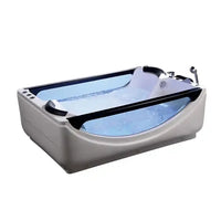 Hot sale large double massage acrylic bathtub with pillow