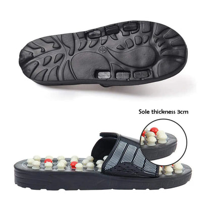Portable Sandals Reflexology Massage Acupressure Foot Massager with Replaceable Head Thick Bottom EVA Foot Massage Slipper
