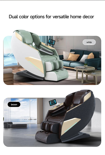Weißer Luxus Bürostuhl Zuhause 4D SL-Schienen-Massagesessel mit Schwerelosigkeitsfunktion