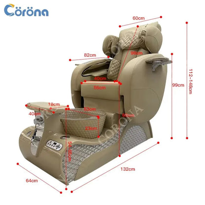 Professional No Plumbing Luxury Foot Spa Pedicure Chair With Massage