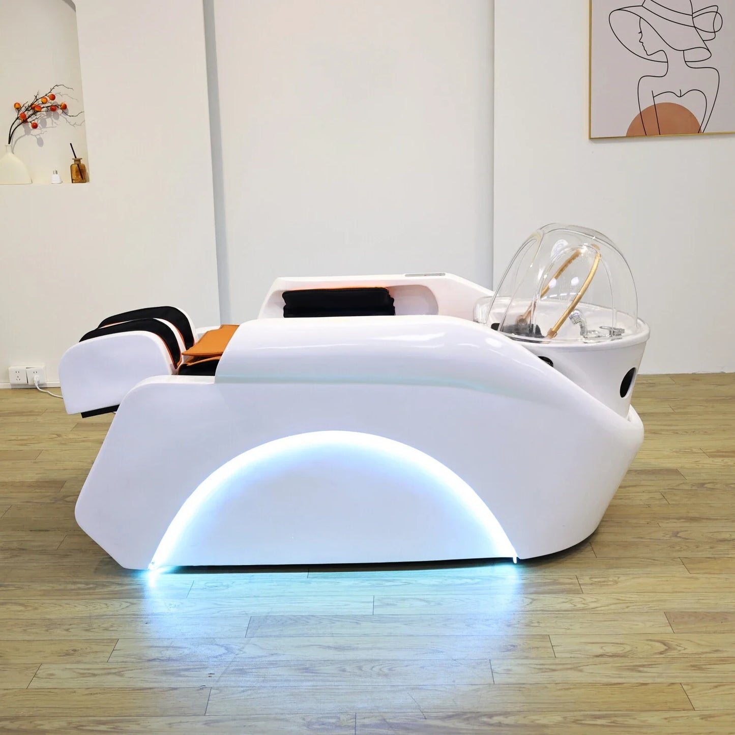 2026 Salon Shampoo-Massagebett mit integriertem Elektromassagegerät, Hydrotherapie Kopf-SPA, Gewerbemöbel, automatisch