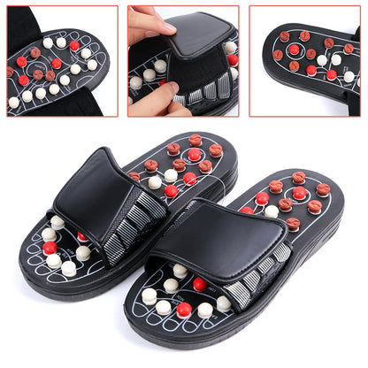 A Pair Of Acupoint Massage Slippers For Both Men And Women, Chinese Style Acupoint Rotating Foot Massage Shoes, Unisex Style