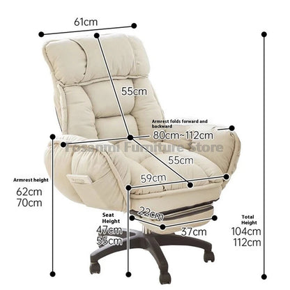 Komfortabler weicher Bürostuhl mit verstellbaren Armlehnen Ergonomischer Home-Office-Stuhl mit breiter Sitzfläche High-Back Gaming-Sessel