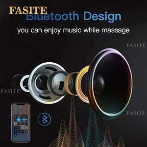 Nordisch-minimalistischer schwarzer Shiatsu-Ganzkörpermassagesessel mit Luftsystem und Schwerkraft, Bluetooth-Lautsprecher und Wermuttherapie