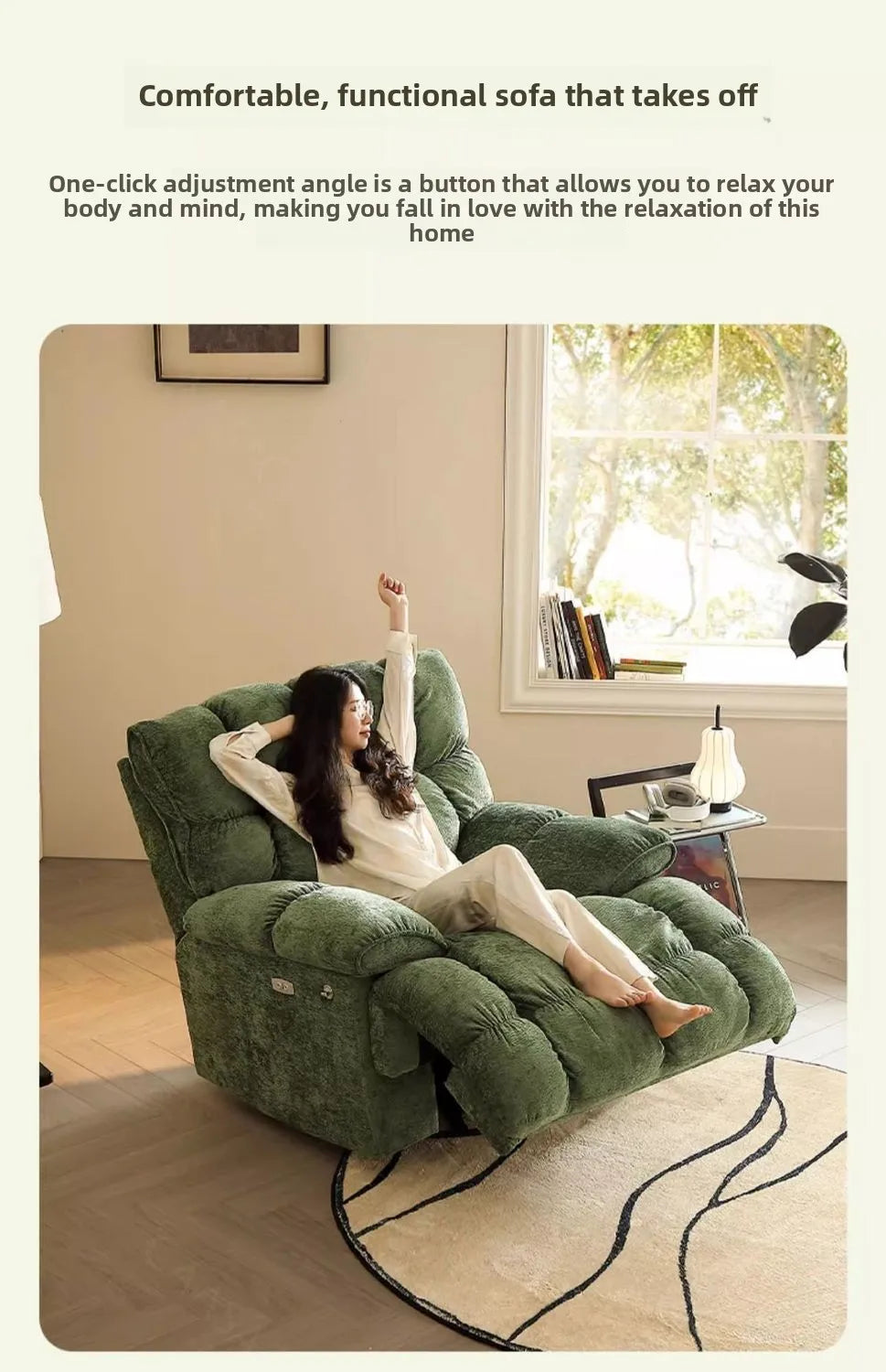 Smart Elektrischer Lazy-Sofa-Sessel Wohnzimmer Modern Einzelsitz mit Schlafmodus Multifunktionales Design Komfortable Ruhe