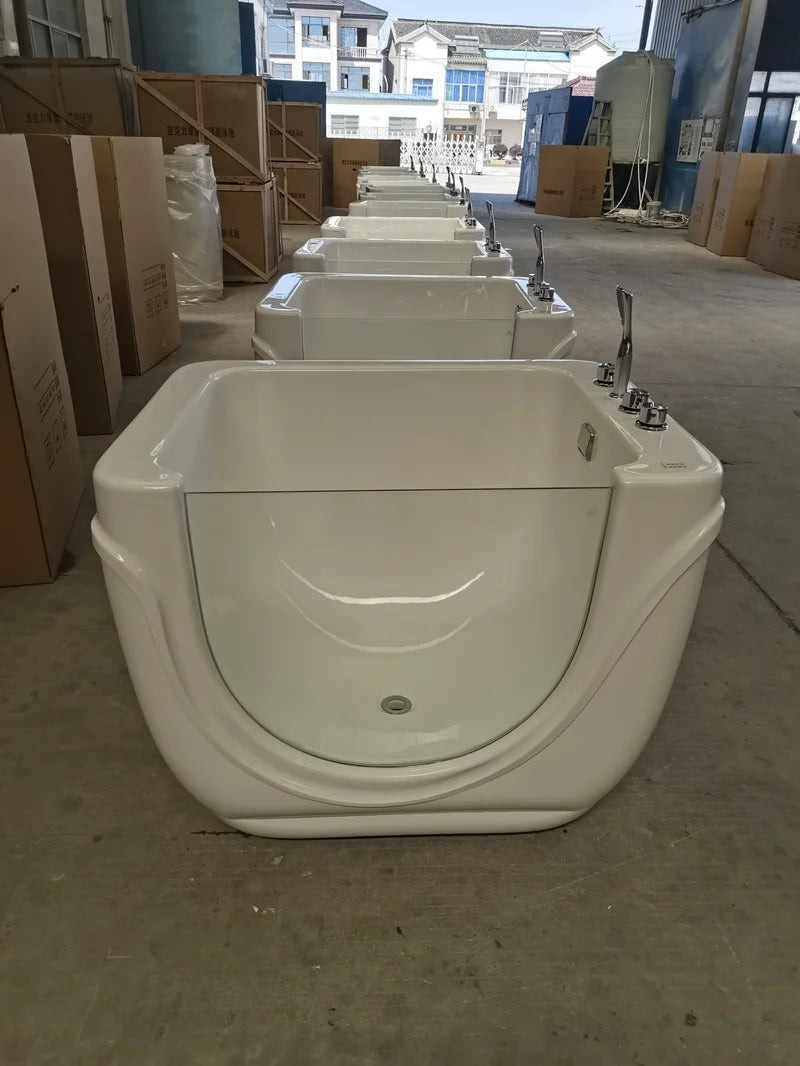 Kinderbadewanne, weißer Fiberglas-Verbundwerkstoff, optionale Zusatzfunktionen und Konfigurationen, anpassbar