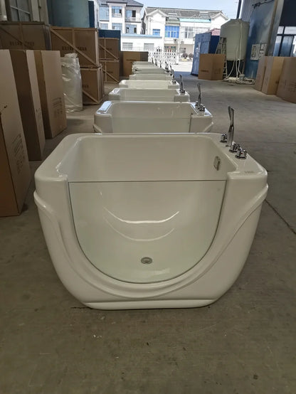 Kinderbadewanne, weißer Fiberglas-Verbundwerkstoff, optionale Zusatzfunktionen und Konfigurationen, anpassbar