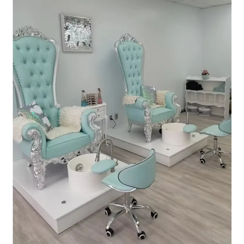 Modernes Design Beauty Nagelstudio Möbel Fuß-Spa-Stuhl Beige Schwarz Maniküre Pediküre Stuhl mit Schale