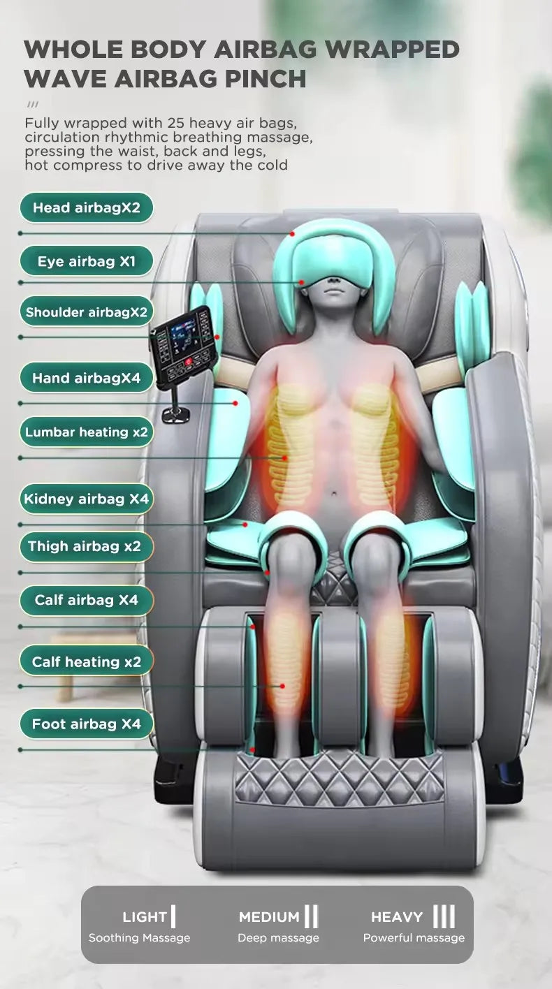 3 year warranty Smart Shiatsu Massage Chair Full Body Zero Gravity Recliner Kneading Rolling Heating Relieve Muscle Tension Pain