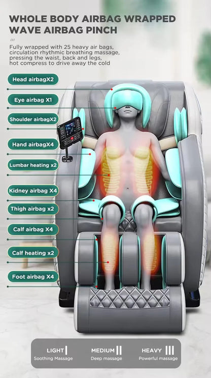 3 year warranty Smart Shiatsu Massage Chair Full Body Zero Gravity Recliner Kneading Rolling Heating Relieve Muscle Tension Pain