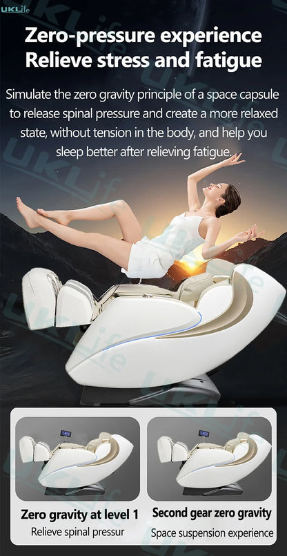 Dual-Core 4D SL-Track Zero-Gravity-Massagesessel | Ganzkörper-Thai-Stretch & Fußverlängerung | 3 Jahre Garantie Luxuriöser Elektrischer Massagesto