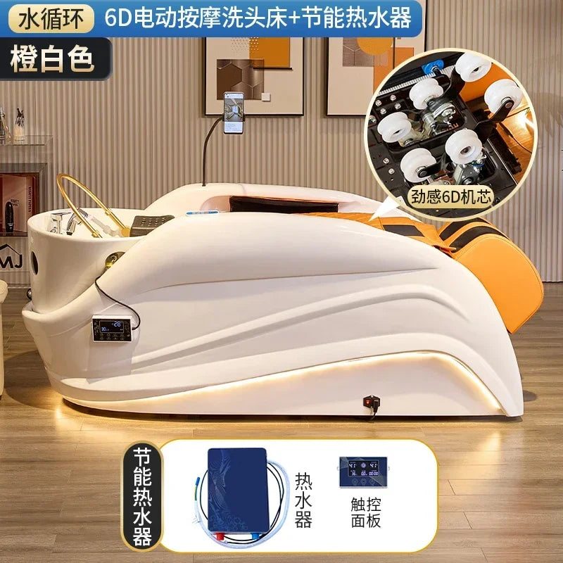 Elektrisches intelligentes Massage-Shampoo-Bett für Friseursalons, spezielles Begasungs-Kopfbehandlungs-Wasserzirkulationsbett