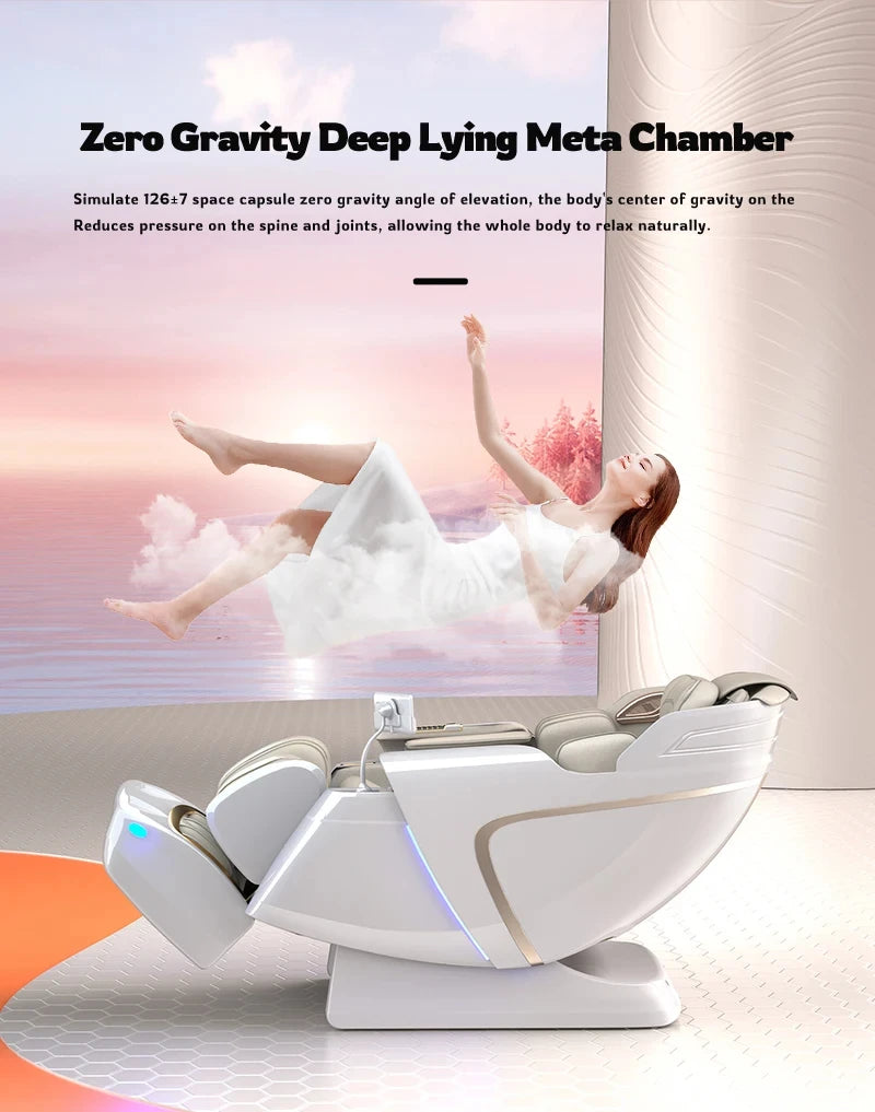4D Zero Gravity Massage Chair with SL-Track/AirBag & 3D Body Scan - Dual Core Electric Recliner Sofa for Home Office