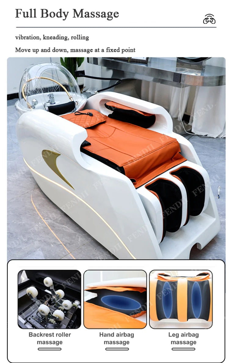 Professional Luxury Lounge Chair Barber Shop Head Spa Massage Shampoo Bed Hair Shampoo Chair