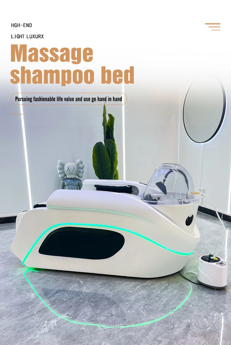 Head Spa Bed Massage Therapy Plumbing Japanese with Water tank Hair Shampoo Washing Electric Luxury Head Spa Bed