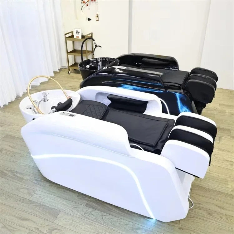 Keeson Premium Full Body Electric Massage Luxury Shampoo Spa Shampoo Bed with Heated Fumigator Water Circulation
