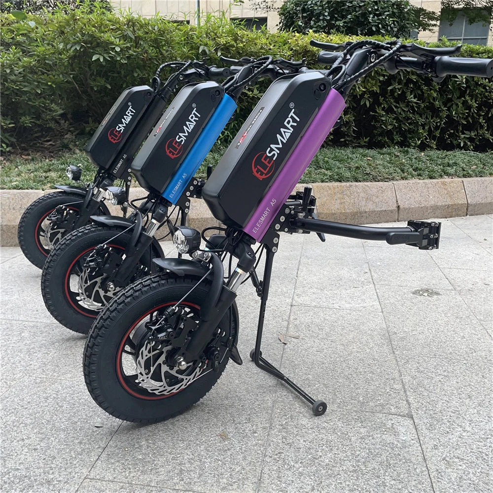 Handcycle électrique léger et attachable 12,8 Ah 500 W pour le sport/pliable
