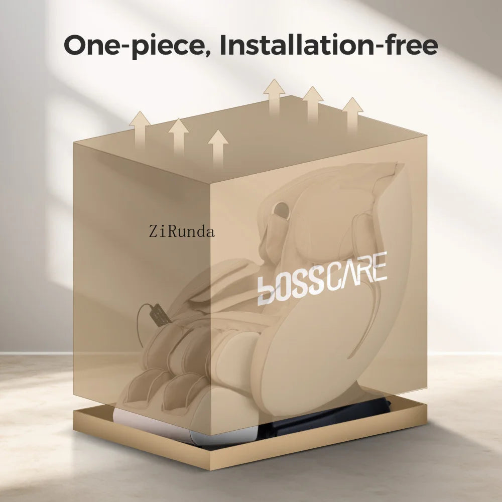 3D-Zero-Gravity-Massagesessel, Shiatsu-Ganzkörper-Liegesessel mit App, Schwarz