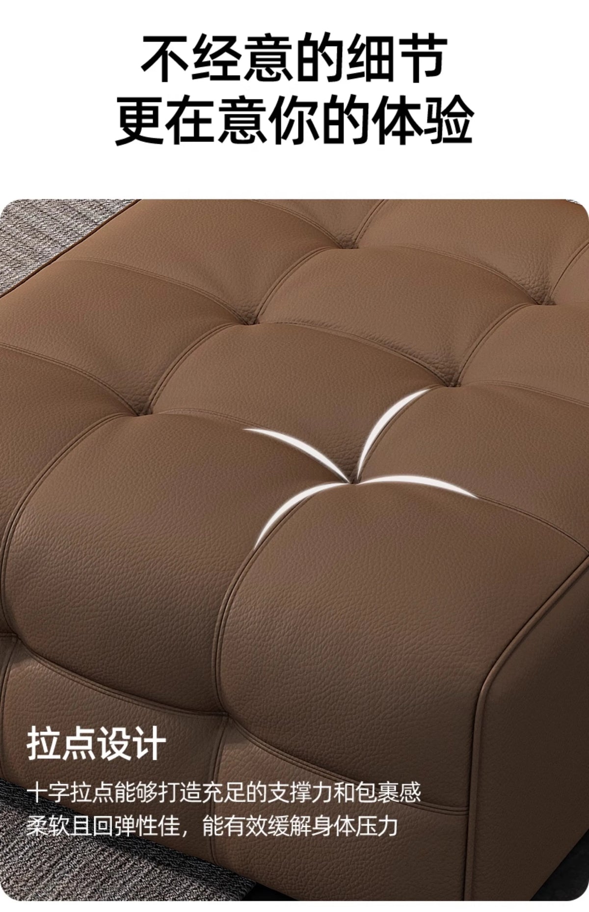Modern Minimalistisches neues Leder Wohnzimmer Lawrence Italienisches leichtes Luxus gerades L-förmiges modulares Faules Weiches Tatami Lounge Sofa