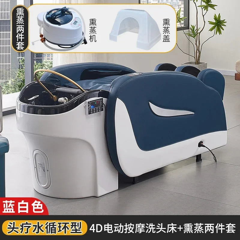 LMM Elektrisches Massage-Shampoo-Bett Schönheitssalon Spezielles Friseursalon Smart Head Therapy Wasserzirkulationsbett