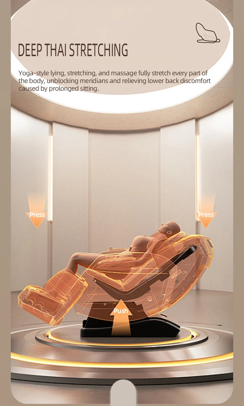 New 4D+4D Massage Chair Full Body Daul Core Zero Gravity Sl-Track Shiatsu Massage Chair with Heat Body Scan Health Check Stretch