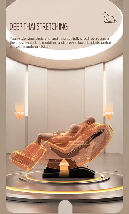 New 4D+4D Massage Chair Full Body Daul Core Zero Gravity Sl-Track Shiatsu Massage Chair with Heat Body Scan Health Check Stretch