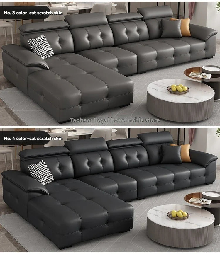 L Shaped Leather Sectional Sofa and Couch For Living Room Italian Oversized Leather Sofa Couches Living Room Furniture