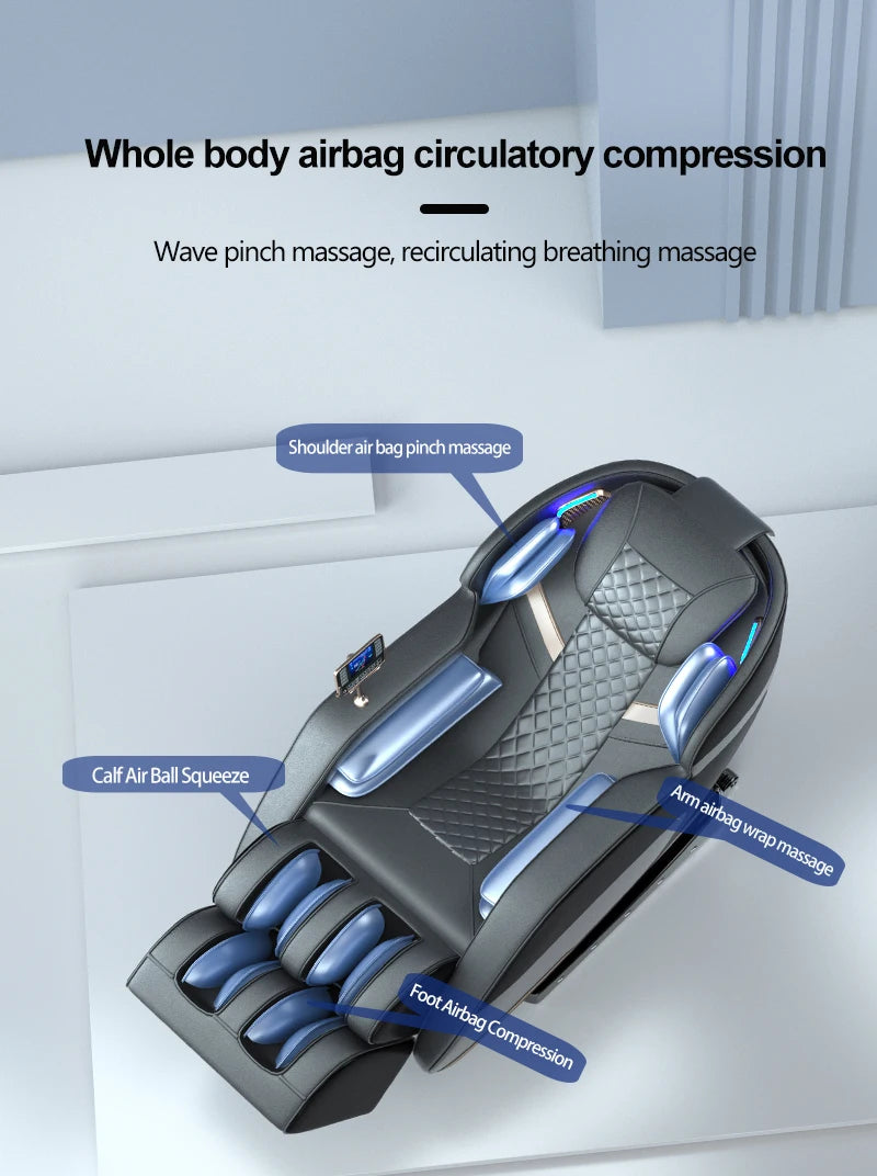 Großhandel Smart Luxus Spa 6D Zero Gravity Ganzkörper Shiatsu Luftdruck Tragbarer Klappbarer Massagesessel