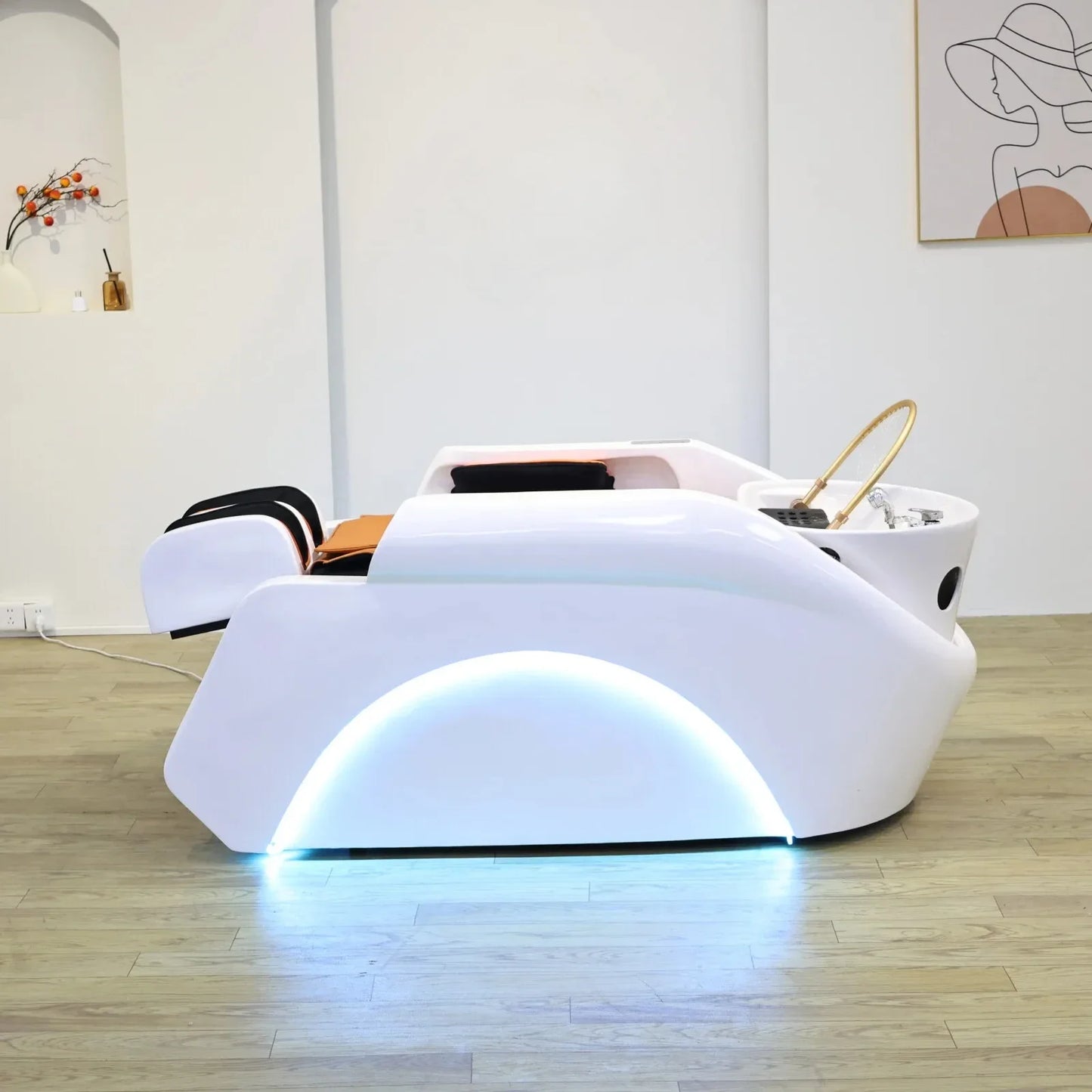 2026 Salon Shampoo-Massagebett mit integriertem Elektromassagegerät, Hydrotherapie Kopf-SPA, Gewerbemöbel, automatisch