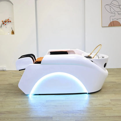 2026 Salon Shampoo-Massagebett mit integriertem Elektromassagegerät, Hydrotherapie Kopf-SPA, Gewerbemöbel, automatisch