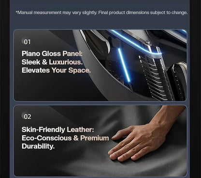 4D+3D-Massagesessel Ganzkörper-Massagesessel mit Schwerelosigkeitsfunktion, SL-Track, Shiatsu-Massage, Bodyscan, Fußrollen, Dehnfunktion, Heizfunktion